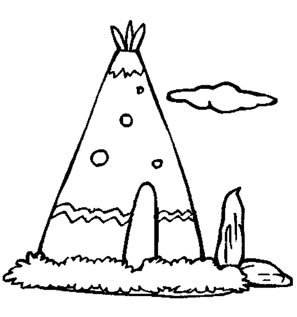 cowboy-en-indianen-kleurplaten-wigwam