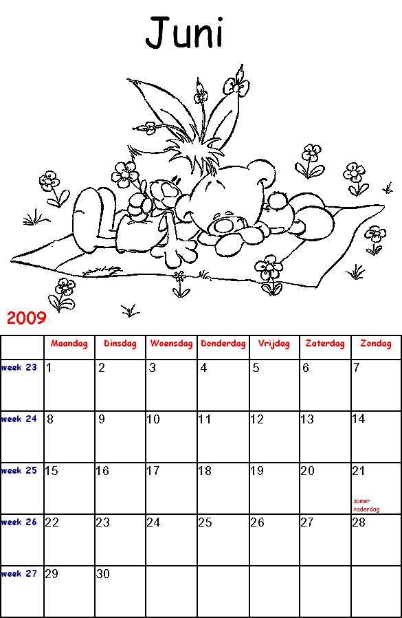 Diddl Kalender: kinder kleurplaten